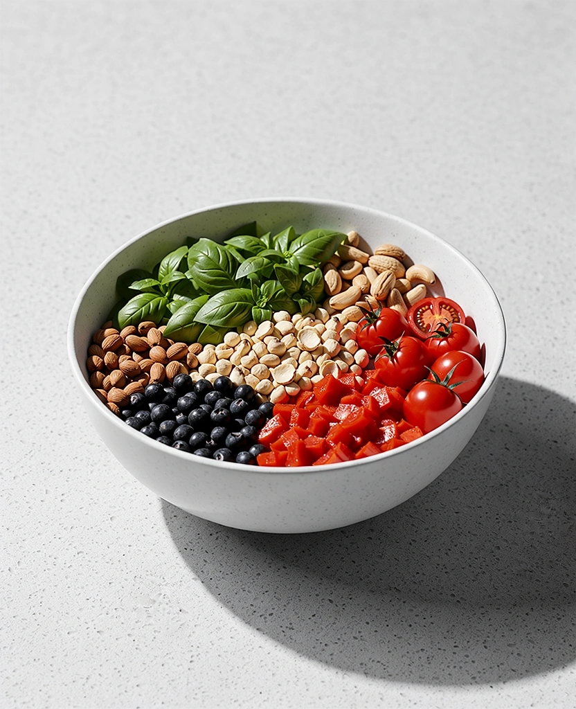 Frische natürliche Lebensmittel für eine ausgewogene Ernährung